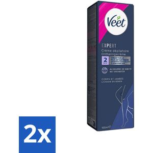 Veet Expert - Ontharingscreme met sheaboter - Lichaam & benen - Alle huidtypes - 100ml - Voordeelverpakking - 2 stuks