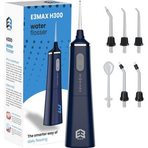E3max Waterflosser - H300 - Flosapparaten - Elektrisch Flosapparaat - Draadloos & Oplaadbaar - 6 Opzetstukken