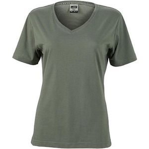 James and Nicholson Dames/dames Workwear T-Shirt (Donkergrijs)