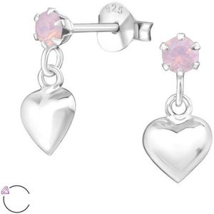 Aramat jewels Â® - Zilveren swarovski elements kristal oorbellen met hanger hartje