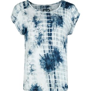 R.E.D. Rock-Engineered Design wit-blauw T-shirt met uniek batikpatroon - Dames - S