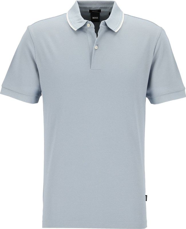BOSS Prout regular fit heren polo - pique - lichtblauw