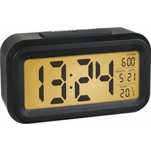 Digitale Wekker Nachtkastje - LED Display Klokken met Verstelbare Snooze 12/24Hr - Eenvoudige instellen - Temperatuur, Datum, Timer - Draagbare wekkers voor Slaapkamer Thuiskantoor Keuken - Zwart