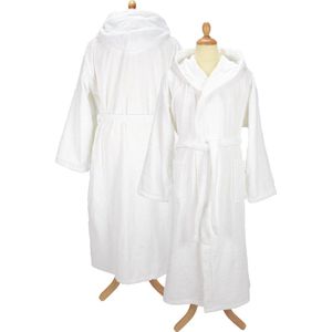 ARTG® Robezz - Badjas met Capuchon - 100% Badstof Katoen -Wit - Maat S/M