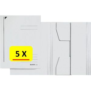 5 x Dossiermap - A4 - Leitz - Manilla karton - wit