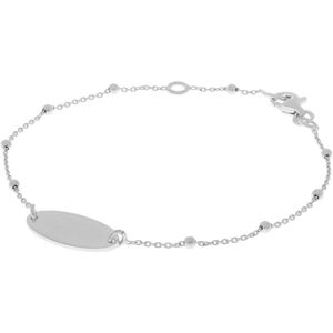 Glow 104.2383.19 Dames Armband - Schakelarmband - Sieraad - Zilver - 925 Zilver - Anker - 18 mm breed - 19 cm lang