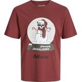 JACK & JONES Jjnoel Xmas Tee Ss Crew Neck Jnr voor heren, brick red, 152