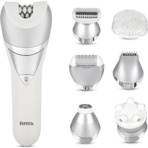 Ferera Ladyshave - 7 in 1 - Epileerapparaat Dames - 7 Opzetstukken - Gezichtsepilator Vrouw - Bikinitrimmer - Nat en Droog - Oplaadbaar - Inclusief Oplaadkabel & Opbergtas