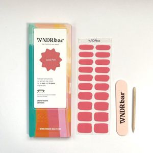 WNDRbar Gel nagelstickers - Coral Pink - 1 strip - Nagelstickers voor UV Gelnagels - Koraal Roze - Gel nails - Gel nail wraps - Nail wraps - Semi-cured nail wraps - Nail stickers - gellak stickers - Gel Manicures