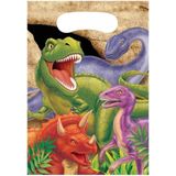 24x stuks Dinosaurus thema uitdeelzakjes/feestzakjes - Kinderfeestje/kinder verjaardag Dino