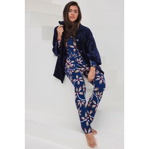 Pastunette Premium - Vest - Midnight Bloom - Fleece - Donkerblauw - Maat XXL