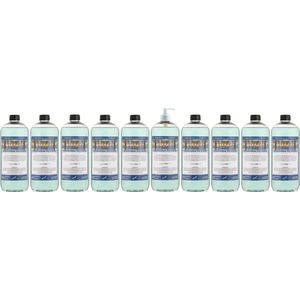 Handzeep Hammam Herbal 1 liter - set van 10 stuks - met gratis pomp - Voordeelverpakking