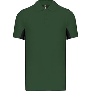 Polo Heren XL Kariban Kraag met knopen Korte mouw Forest Green / Black 65% Polyester, 35% Katoen
