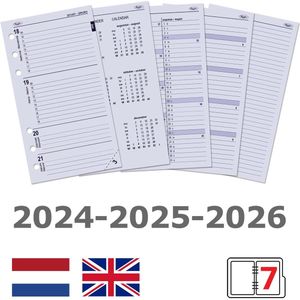 Kalpa 6217-24-25-26 Personal Organizer Agenda Vulling 1 Week per 2 Paginas NL EN 2024-25-26