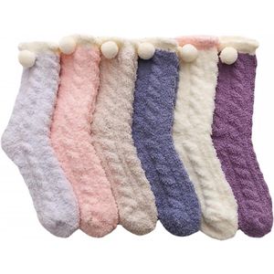 Inovra Plus - Warme en zachte fluffy sokken voor vrouwen - cadeau voor de winter met pluche fleece - comfortabele pantoffelsokken voor in huis