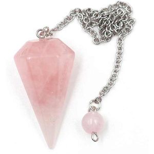Rozenkwarts pendel - Rozenkwarts - Liefdessteen - Edelsteen - Pendel - Onvoorwaardelijke liefde - Steen - Roze - CHPN