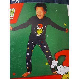Kinder Pyjama - Grinch - Maat 98/104 - 100% Katoen - Donker blauw