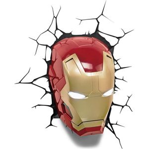 3DlightFX Marvel Iron Man Mask - Wandlamp - LED