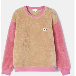 Woody huispak meisjes/dames - beige/roze - kat - 252-10-PYM-M/127 - maat 104