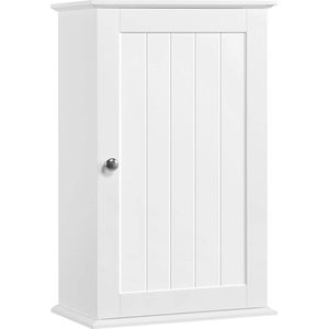 Hangkast, wandkast met één deur, badkamerkast, keukenkast, medicijnkastje in wit, 35 x 20,7 x 55 cm