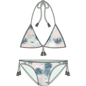 Woody bikini meisjes - muntgroen met papegaai all-overprint - 191-1-YAC-A/974 - maat 104