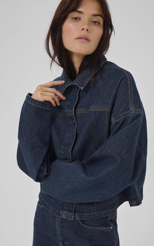 My Essential Wardrobe - MWMALLE 139 DECO - Denim Jacket - Donkerblauw - Dames
