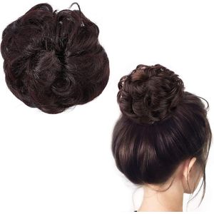 JHubers Goods - 2 stuks Haarelastiekjes voor golvend krullend haar - Synthetische chignon extensies voor opgestoken kapsels