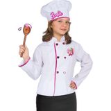 Barbie Verkleedpak Chef Polyester Wit/roze 4 Jaar 2-delig