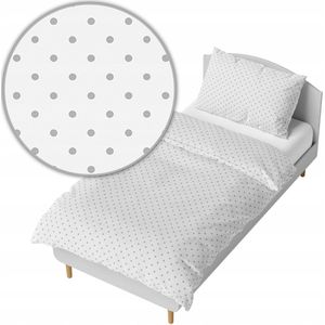 Kinderbeddengoed 140x200cm - Grijs Stippen - Katoen