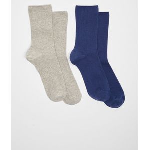 Damart - Set van 2 paar ribgebreide sokken van biologisch katoen* - Dames - Veelkleuring - 36/38