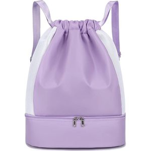 SNQ Trekkoordzakken-Waterdichte Backpack Gym Bag met Schoenenvak en Vochtige Vak- Heren Verstelbaar Ultralight Trekkoordtas Gymtas Sporttas voor Sports School Reizen Zwemmen- Unisex