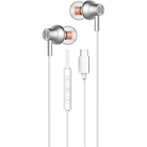 Oortjes met Draad USB C Wit 729 Geschikt voor Samsung en iPhone 16 / 16 Pro / 16 Pro Max / 15 / 15 Pro / 15 Plus / 15 Pro Max - Oortjes met Draad en Microfoon - In-Ear Oordopjes met Draad - Bedrade Oortjes