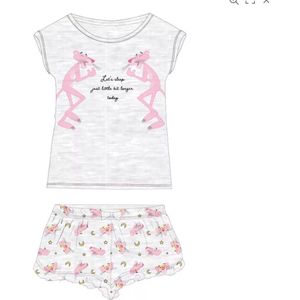 Pink Panther kinder shortama, grijs/roze, maat 140