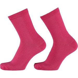 Sokken kinder en dames van 98% bio-katoen naadloos per 2 paar. 31-34. Fuchsia Roze.