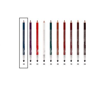 Easy Paris - Oogpotlood en Lippotlood - Extra Waterproof - Blauw - Azul Imperial - Met puntenslijper en smudger/vervager - Nummer 032 - 1 Stuks