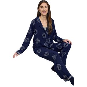 Trendyol Donkerbeige Viscose Pyjamaset Met Zonnepatroon En Geweven Stof Thmaw25Pt00034