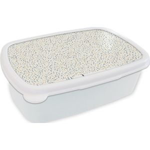 Broodtrommel Wit - Lunchbox - Brooddoos - Patronen - Confetti - Pastel - 18x12x6 cm - Volwassenen