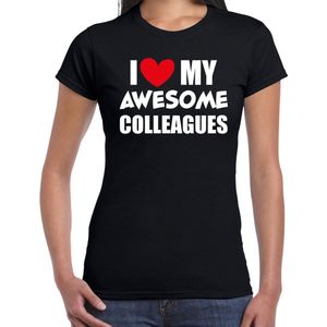 I love my awesome colleagues - collega cadeau t-shirt zwart dames -  Kado shirt  / verjaardag cadeau M