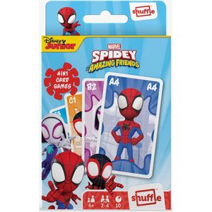 Disney Junior 4 in 1 kaartspel - Spidey Amazing friends - Marvel spiderman - Shuffle - spel kaarten - 33x speelkaart
