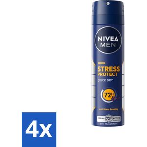 Nivea - Men - Deodorant - Spray - Stress Protect - 150 ml - Voordeelverpakking - 4 stuks