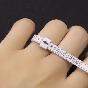 CHPN - Ringmeter - Vingermeter - Ringmaat - Opmeter - Ringdiameter - Ringmaat - Ringvinger - Ring maat - Kunststof - Wit