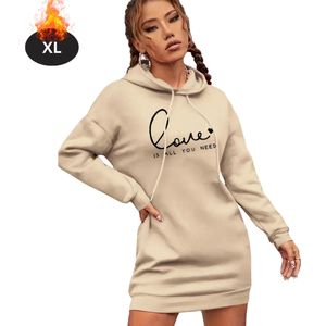 Nivard Hoodie Dames - Sweaters - Sweater - Warme Trui - Met Capuchon - Abrikoos - XS