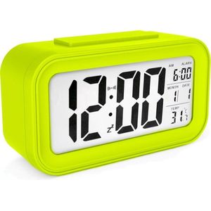 AC18 Clocks digitale wekker - Alarmklok - Inclusief temperatuurmeter - Met snooze en verlichtingsfunctie - Groen