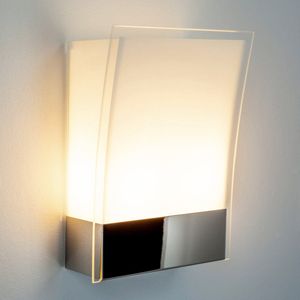 Lindby - Wandlamp - 2 lichts - glas, metaal - H: 26.5 cm - E27 - wit gesatineerd, chroom