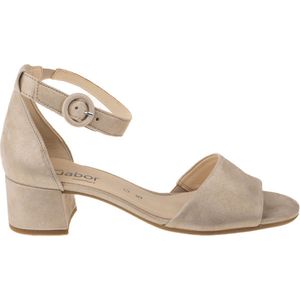 Gabor - Drill - Sandalen - Ecru - Leer - Verstelbare Band - Blokhak