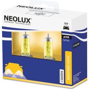 Neolux H4 Halogeen Lamp - Geel - 12V - P43T - 2 Stuks