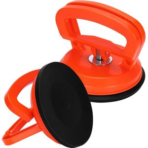 Tegeltiller – Tot 50 KG - Tegeldrager - Tegellifter - Tegeltiller Vacuum - Tegel zuignap – Voor Glas, Vloertegels, Marmeren Platen En Zonnepanelen – 118 mm Diameter - Oranje