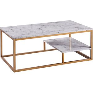 Teamson Home Marmo Salontafel - Nep Marmeren/Messing - 40.25 x 20 x 16 (Inch)