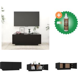 vidaXL Tv-meubel 100x35x40 cm spaanplaat zwart - Kast - Inclusief Houtreiniger en verfrisser