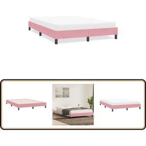 vidaXL Bedframe zonder matras 160x220 cm fluweel roze